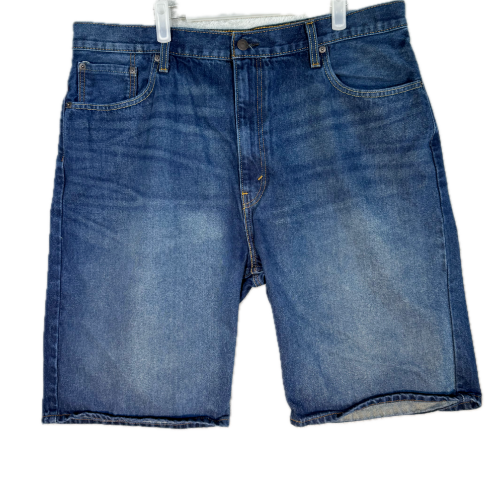 Levi's 569 Denim Shorts Mens 40 Blue Loose Fit Medium Wash 5 Pocket Zip Fly